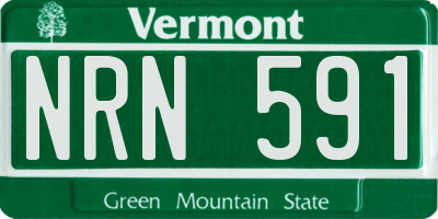 VT license plate NRN591