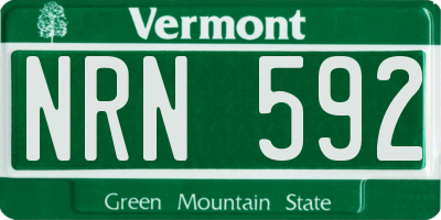 VT license plate NRN592