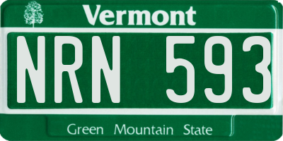 VT license plate NRN593