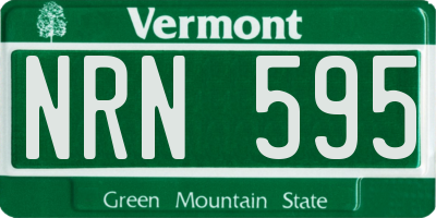 VT license plate NRN595