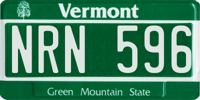 VT license plate NRN596