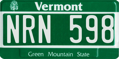 VT license plate NRN598