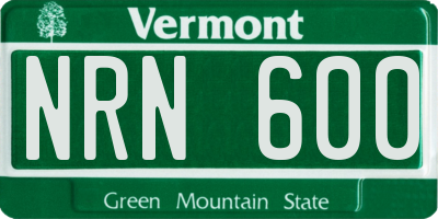 VT license plate NRN600