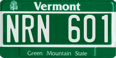 VT license plate NRN601