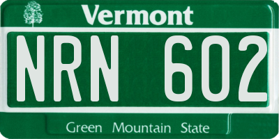 VT license plate NRN602