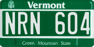 VT license plate NRN604