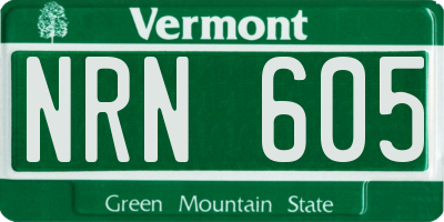 VT license plate NRN605