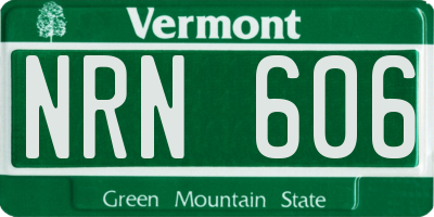 VT license plate NRN606