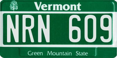 VT license plate NRN609