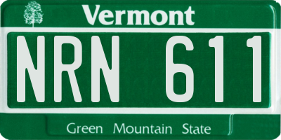 VT license plate NRN611
