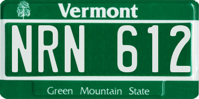 VT license plate NRN612