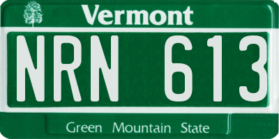 VT license plate NRN613