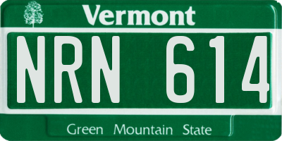 VT license plate NRN614