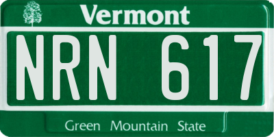 VT license plate NRN617