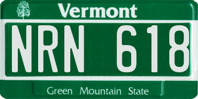 VT license plate NRN618