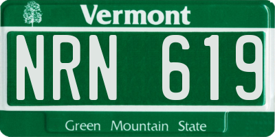 VT license plate NRN619