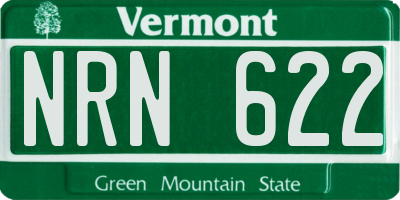 VT license plate NRN622