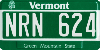 VT license plate NRN624