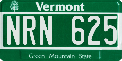 VT license plate NRN625