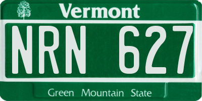 VT license plate NRN627