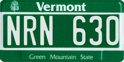VT license plate NRN630