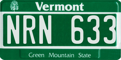 VT license plate NRN633