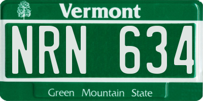 VT license plate NRN634