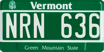 VT license plate NRN636