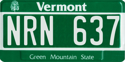 VT license plate NRN637