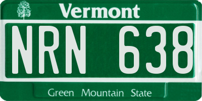 VT license plate NRN638