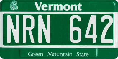 VT license plate NRN642
