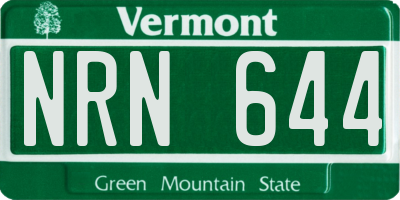 VT license plate NRN644