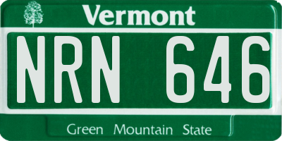 VT license plate NRN646