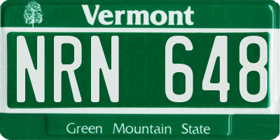 VT license plate NRN648