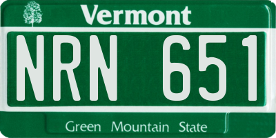 VT license plate NRN651