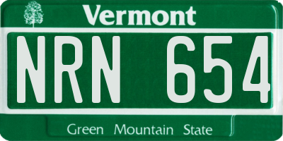 VT license plate NRN654