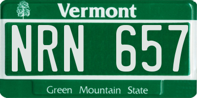 VT license plate NRN657