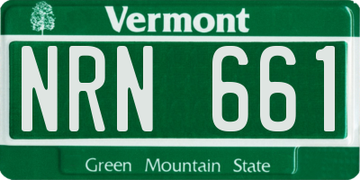 VT license plate NRN661