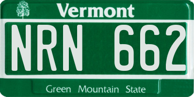 VT license plate NRN662