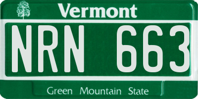 VT license plate NRN663