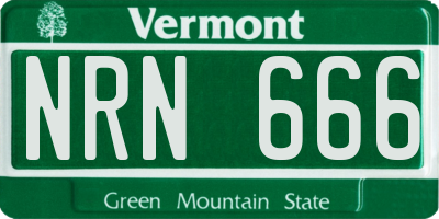 VT license plate NRN666