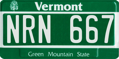 VT license plate NRN667