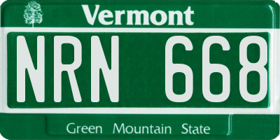 VT license plate NRN668