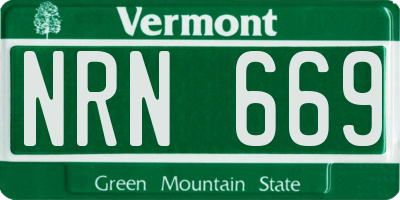 VT license plate NRN669