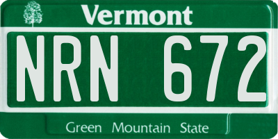 VT license plate NRN672