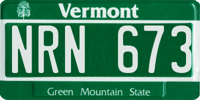 VT license plate NRN673