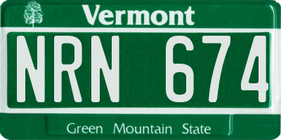 VT license plate NRN674