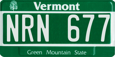VT license plate NRN677