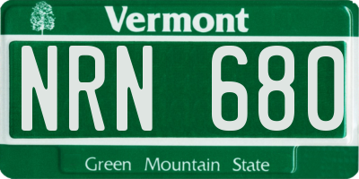 VT license plate NRN680