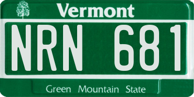 VT license plate NRN681